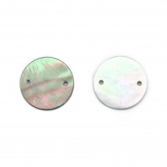 Nacre grise ronde plate 10mm x 4pcs