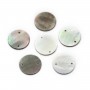 Nacre grise ronde et plate 8mm x 4pcs