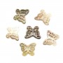 Nacre grise ajourée en forme de papillon 9.5x11.5mm x 1pc