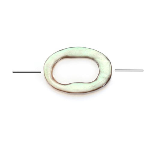 Nacre grise en oval évidé 4x6mm x 20 pcs