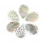 Nacre grise ajourée en forme de goutte 10x14mm x 1pc