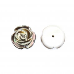 Nacre grise semi-percée en forme de rose 12mm x 2pcs