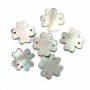 Nacre grise en forme de trèfle à 4 feuilles 12mm x 1pc