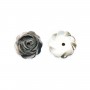 Nacre grise en forme de fleur percée au centre 8mm x 1pc