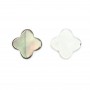 Gray mother-of-pearl clover beads on thread 10 mm x 40cm