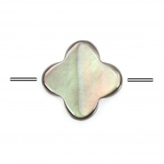 Nacre grise en forme de trèfle 10mm x 4 pcs