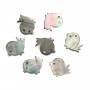 Nacre grise en forme d'oiseau 9x9mm x 1pc