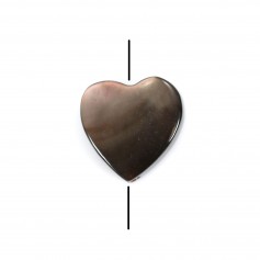 Nacre grise en forme de coeur 6mm x 10 pcs
