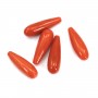 Corail Rouge Naturel goutte semi percé 6x18mm x 1pc