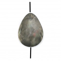 Nacre grise en forme de goutte plate facettée 15x20mm x 4 st