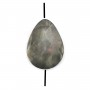 Nacre grise en forme de goutte plate facettée 15x20mm x 4 st