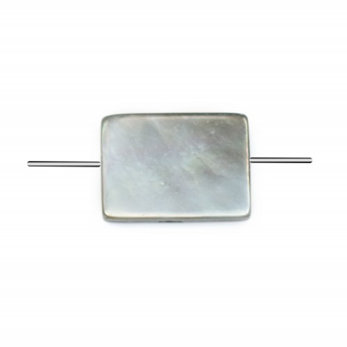 Nacre grise en forme de rectangle 10x14mm x 10 st