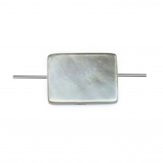 Nacre grise en forme de rectangle 10x14mm x 10 st