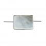 Nacre grise en forme de rectangle 10x14mm x 10 pcs