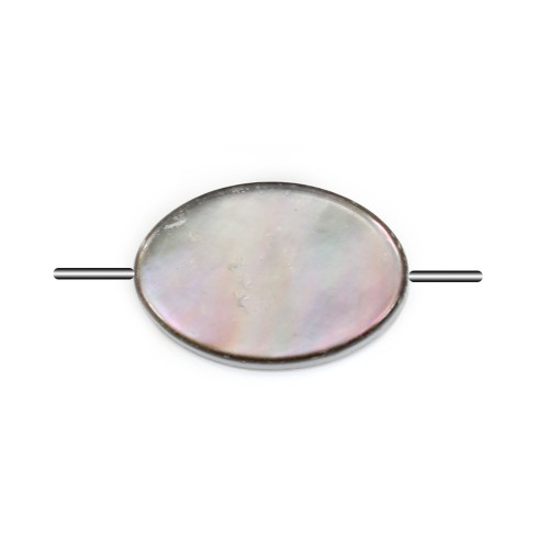 Nacre grise de forme ovale 8x12mm x 10 pcs