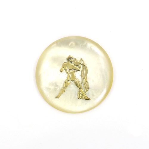 Pendant Taurus mother of pearl 20mm x 1pc