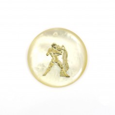 Pendentif Verseau en nacre 20mm x 1pc