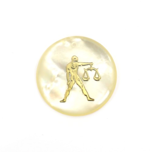 Pendentif Blalance en nacre 20mm x 1pc