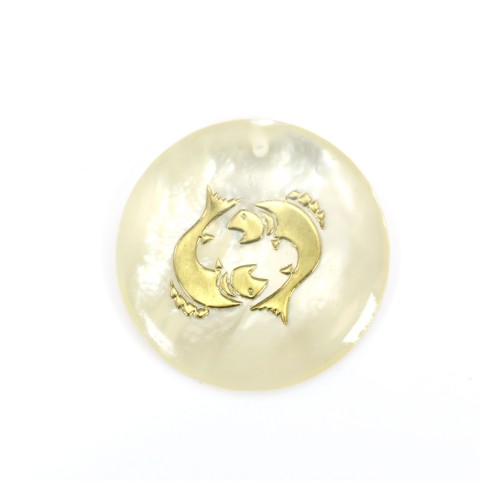 Pendant Taurus mother of pearl 20mm x 1pc