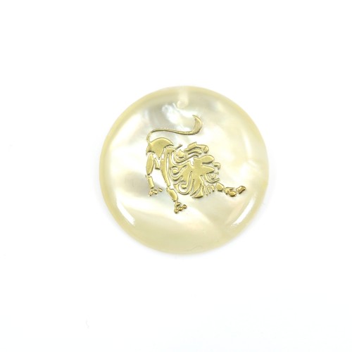 Pendentif Taureau en nacre 20mm x 1pc