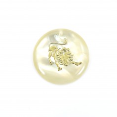 Pendentif Taureau en nacre 20mm x 1pc