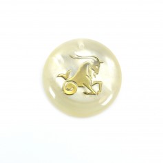 Pendentif Bélier en nacre 20mm x 1pc