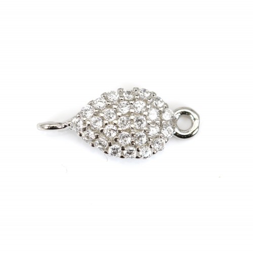 Gota de plata esterlina 925 e inserto de circonio con 2 anillos 6x13mm x 1pc