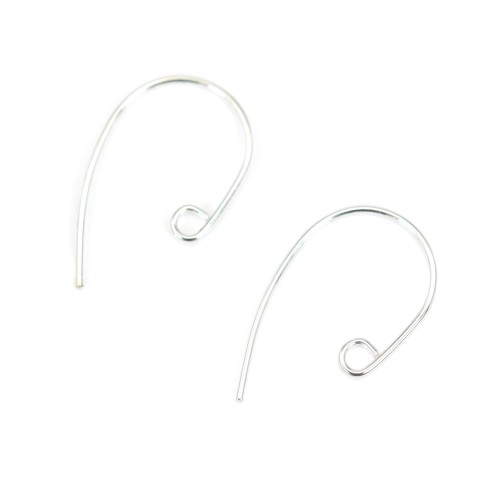Crochet d'oreille Clé de fa 21mm Argent 925  x 2pcs