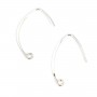Crochet d'oreille V Forme Aplanie argent 925 25mm x 2pcs