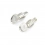 Boutons manchettes plateau ovale 10x14mm ,argent 925, x 2pcs
