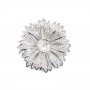Argent 925 zirconium épingle à broche en forme de fleur 30mm x 1pc
