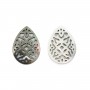 Goccia traforata in madreperla 18x25mm x 1pc