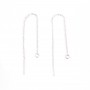 Chainettes d'oreilles anneaux ovale 1.0x75mm argent 925 x 2pcs 