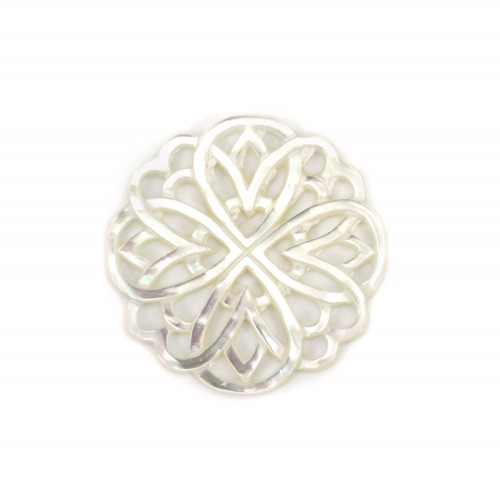 Perlmutt Weiß Rosette 30mm x 1St