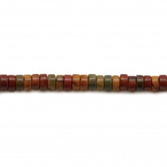 Jaspe, en forme de rondelle, 2 * 4mm x 39cm