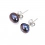 Earring  silver 925 white  Freshwater Pearl 8mm x 2pcs