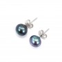 Earring  silver 925 white  Freshwater Pearl 8mm x 2pcs
