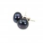 Boucles d'oreilles : perles d'eau douce grise  & argent 925 9-10mm x  2pcs