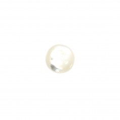 Cabochon de nacre blanche, de forme ronde 3mm x 8pcs