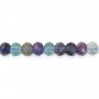Fluorite multicolor, in the shape of a faceted roundel, 4 * 6mm x 38cm