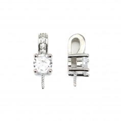 Bélière en argent 925 rhodié & zirconium 4x9mm x 1pc