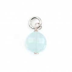 Pendente Água-marinha Facetada 6mm - Prata com Ródio x 1 unidade