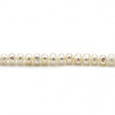 White freshwater pearl  oval 4mm x 40cm