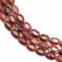 Grenat ovale facetté 4x6mm x 38mm