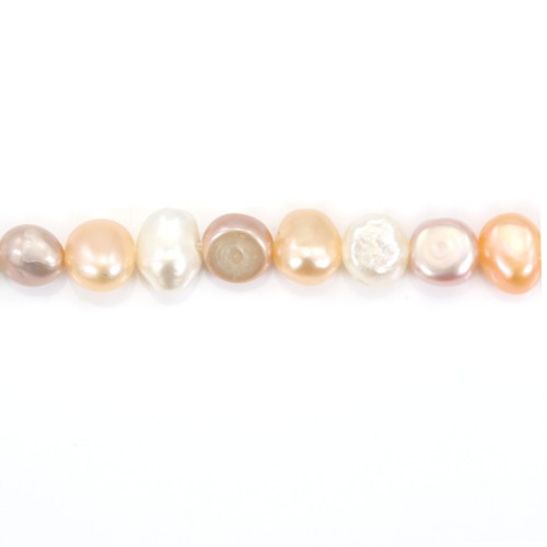 Freshwater cultured pearls, multicolored, baroque, 6-7 x 36cm