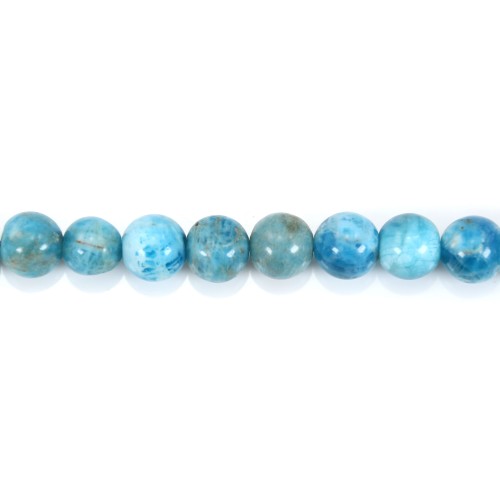 Apatite round faceted 3x4.5mm x 40cm