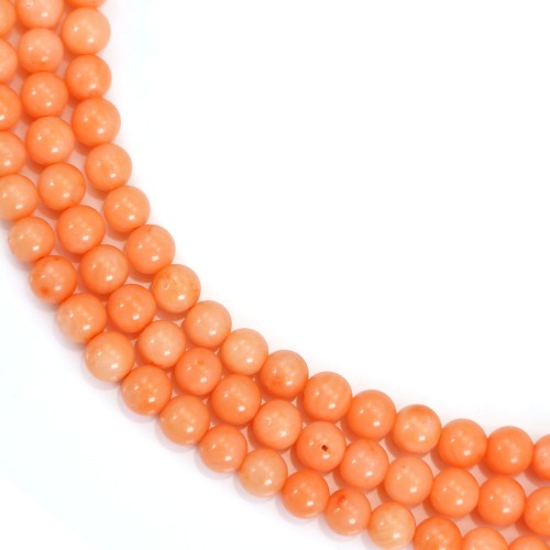 Bambou mer teinté orange Rond 4mm x 40cm 