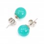 Boucle d'oreille Amazonite du Pérou 8mm x 2pcs