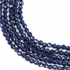 Saphir synthétique rond facetté 3mm x 37cm