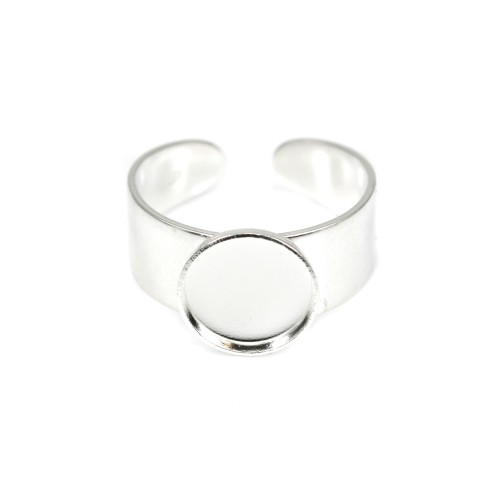 Bague réglable support cabochon 10mm Argent 925 x 1pc